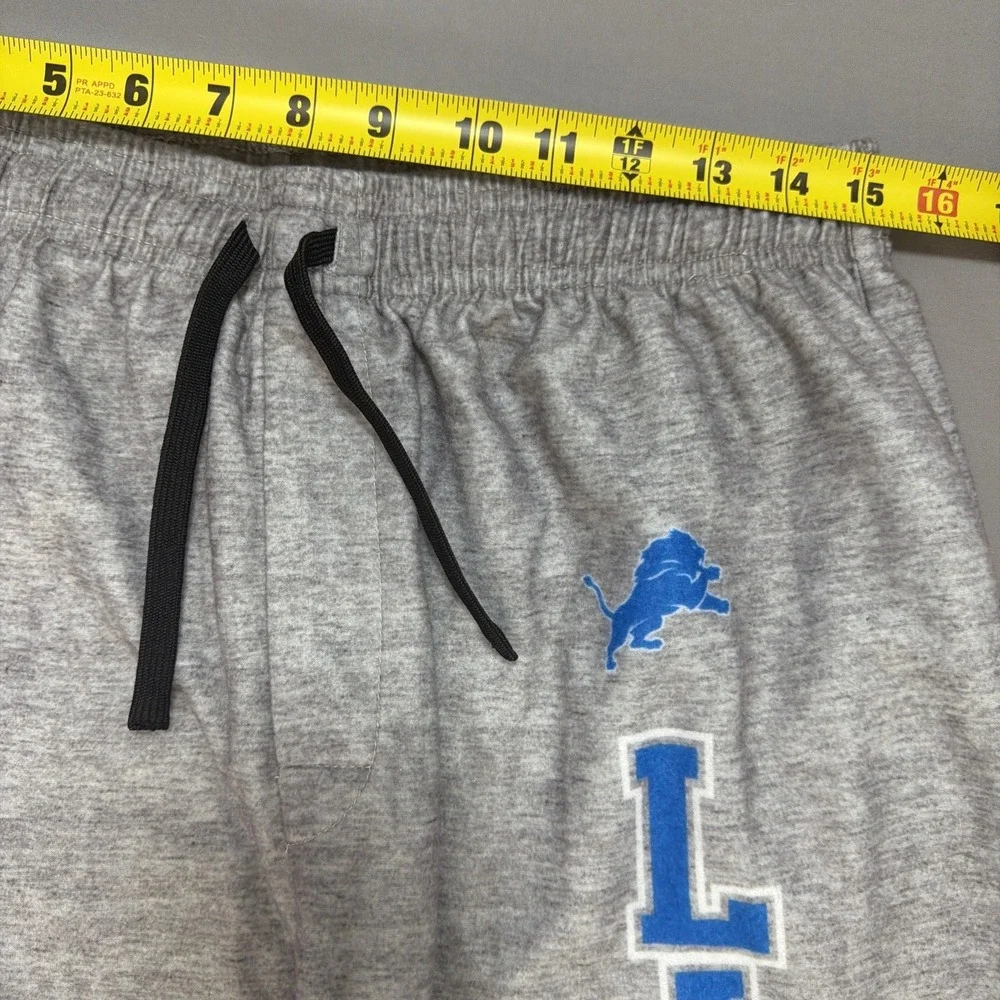 Detroit Lions NFL Team Sweatpants Mens Large Gray‎ Soft Fleece Lounge Jogger